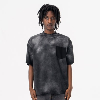 Camiseta de Algodón Lavado Estilo Americano para Hombre