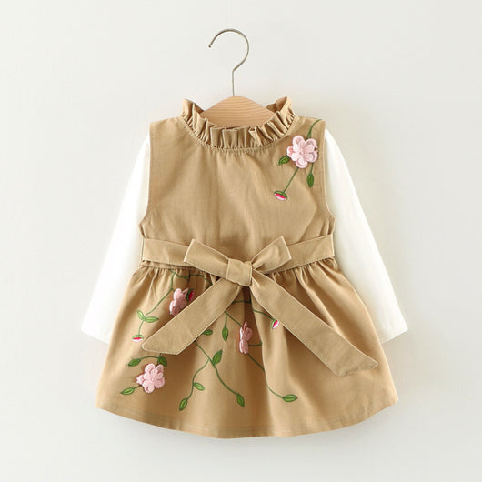Conjunto de Vestido Princesa de Algodón para Niña - Dos Piezas Manga Larga Otoño - Image 7