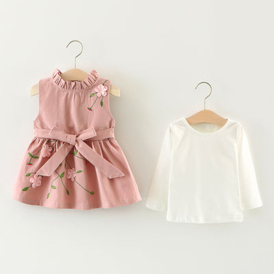 Conjunto de Vestido Princesa de Algodón para Niña - Dos Piezas Manga Larga Otoño - Image 5