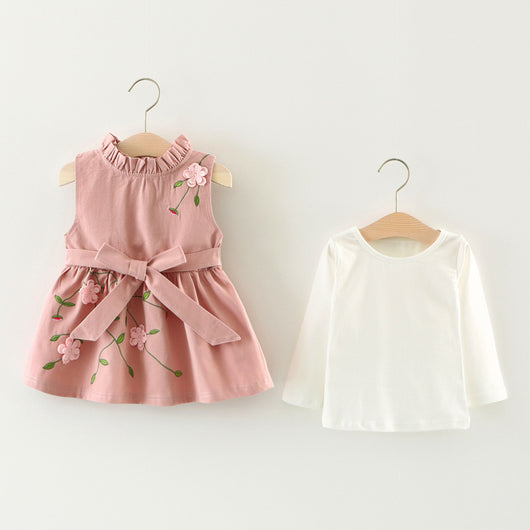 Conjunto de Vestido Princesa de Algodón para Niña - Dos Piezas Manga Larga Otoño - Image 5
