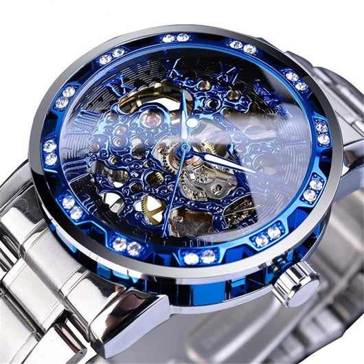 Reloj Mecánico Hueco con Cristales Brillantes - Image 3
