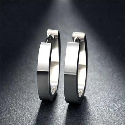 Aretes de aro pequeño en acero inoxidable con acabado plata y oro estilo punk rock - Image 8