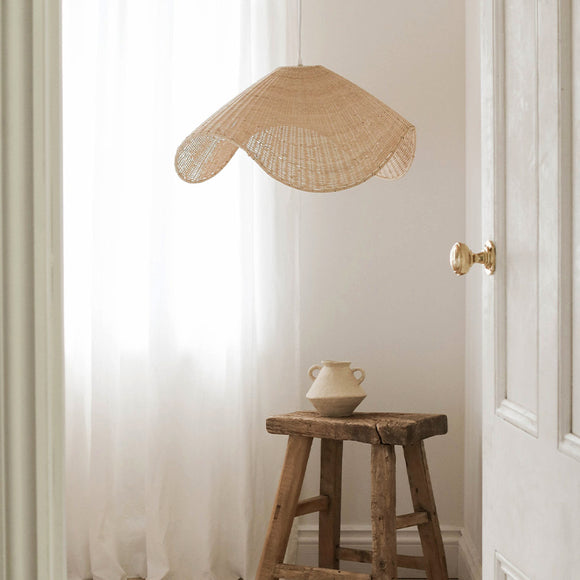 Lámpara de Bambú Artesanal Estilo Sala de Té Pastoral