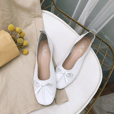 Zapatos Ballet Estilo Retro con Moño Punta Cuadrada - Image 8