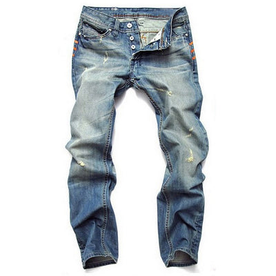 Jeans Azul Claro Slim Recto con Botón - Image 3