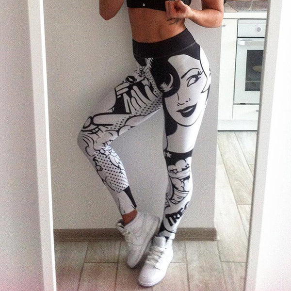 Leggings de Yoga Elásticos Digital Love con Estampado Moderno