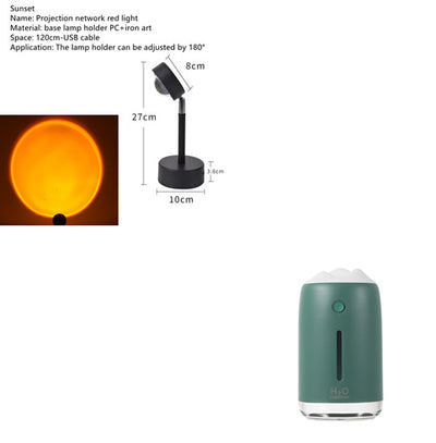Dark night green mini humidifier with a white mountain-shaped top, clear base, and visible water level indicator. - Image 7