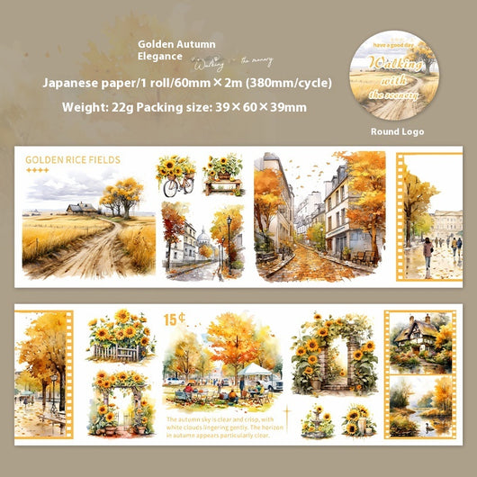 Set de Cintas Decorativas Adhesivas Paisajes Cuatro Estaciones - 6 Modelos para Scrapbooking y DIY - Image 8