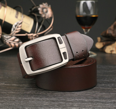 Cinturón de Cuero Vintage para Hombre con Detalles Denim - Image 4
