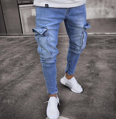 Pantalones Vaqueros Cargo con Bolsillos Laterales para Hombre - Image 3