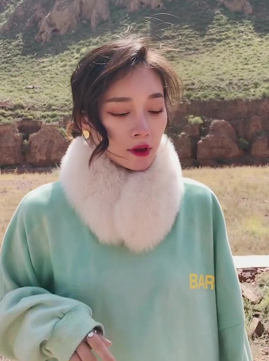 Cuello Falso de Piel de Zorro Sintética para Invierno - Collar Elegante para Mujer