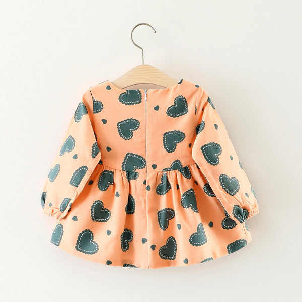 Vestido Infantil de Algodón con Mangas Largas - Diseño Princesa Cartoon para Otoño