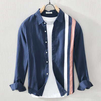 Camisa de Lino Casual para Hombre - Manga Larga Suelta Talla Grande - Image 7