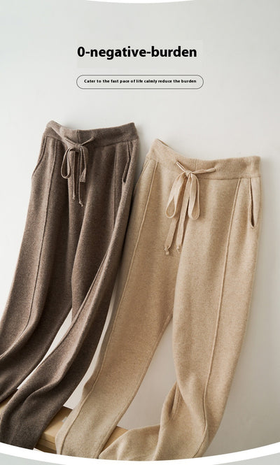 Pantalones de Lana Pura Cintura Alta Invierno - Harem Rectos Abrigados - Image 24
