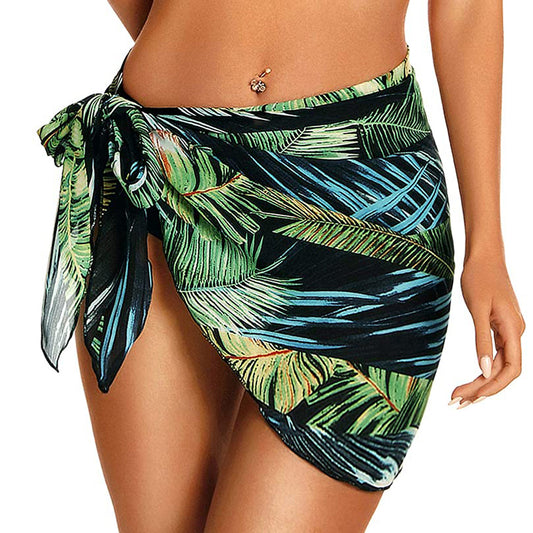 Vestido Playero Corto de Gasa con Transparencia Elegante