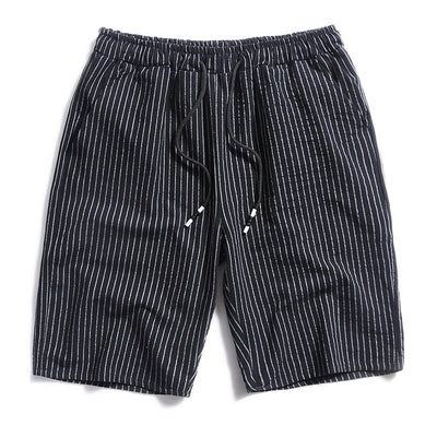 Pantalones Cortos de Algodón a Rayas para Hombre - Image 9