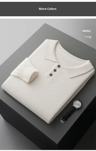 Suéter de Cachemira para Hombre con Cuello Solapa - Image 19