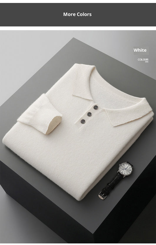 Suéter de Cachemira para Hombre con Cuello Solapa - Image 19