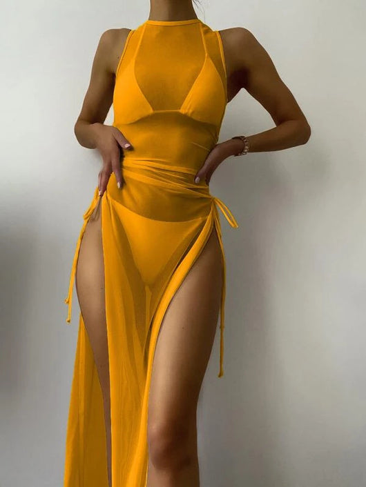 Traje de Baño Entallado con Abertura Lateral