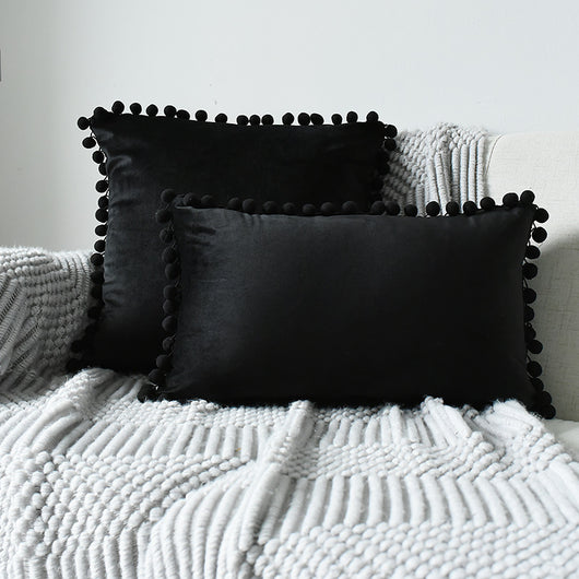 Funda de Almohada Terciopelo con Bolas de Pelaje - Image 25
