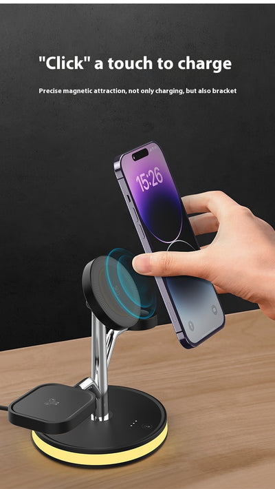 Cargador Inalámbrico Vertical 3 en 1 para Teléfono y Reloj - Image 16