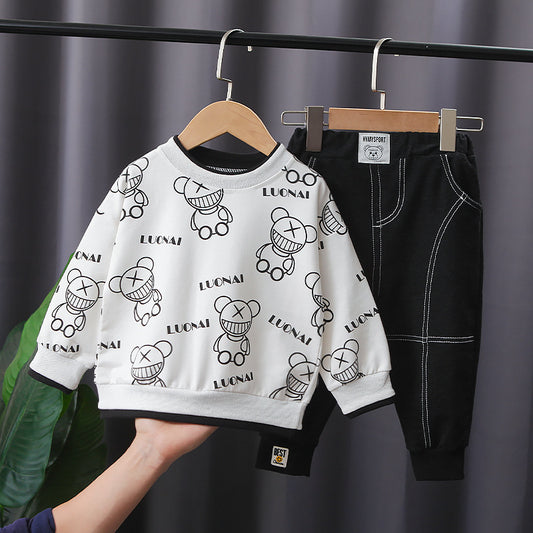 Playera Infantil Estilo Coreano con Oso Estampado Completo