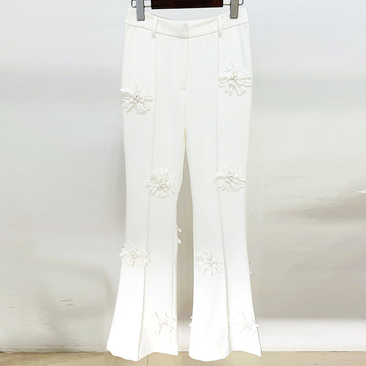 Pantalón de Vestir con Flores 3D - Diseño Industrial Moderno - Image 6