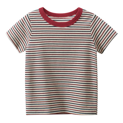 Camiseta de Rayas Cuello Redondo Manga Corta - Image 4