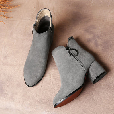Botas de Invierno para Mujer con Doble Acabado: Piel Suave y Tacón Texturizado - Image 3