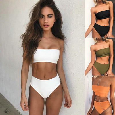 Bikini Tubo Dos Piezas con Escote Envolvente