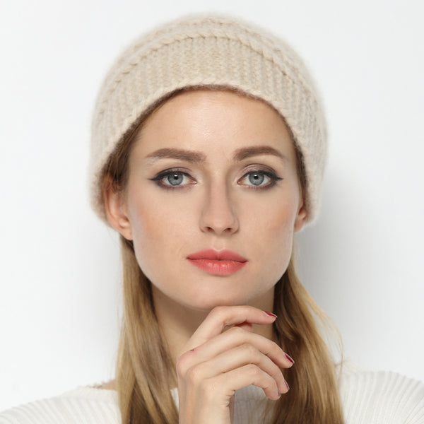 Gorro de Cashmere Tejido a Mano con Visera - Calidez Premium