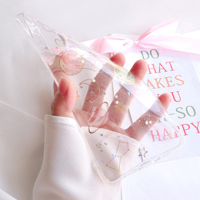 Funda de teléfono con planeta de lentejuelas transparente - Image 4