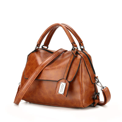 Bolso Boston de Cuero Encerado - Bolsa de Hombro Estilo Otoño - Image 2