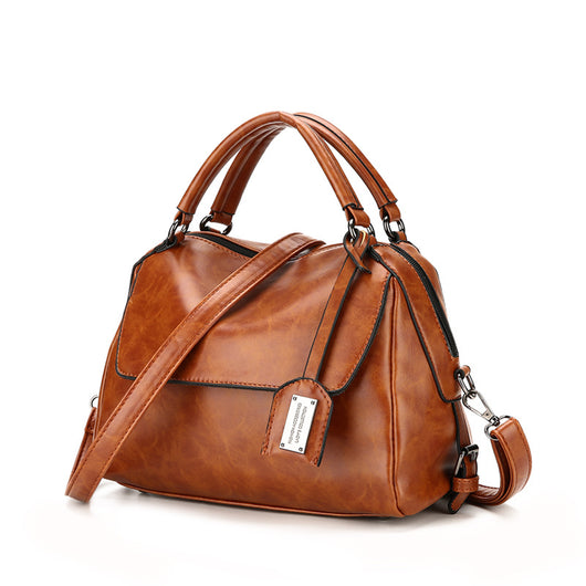 Bolso Boston de Cuero Encerado - Bolsa de Hombro Estilo Otoño - Image 2