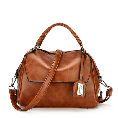Bolso Boston de Cuero Encerado - Bolsa de Hombro Estilo Otoño