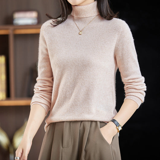 Polera Cuello Alto Ajustada para Mujer - Prenda Base Versátil