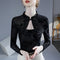 Blusa Base Layer Qipao Ajustada con Cuello Mao y Jacquard