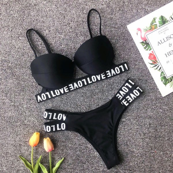 Bikini Estampado Leopardo Blanco
