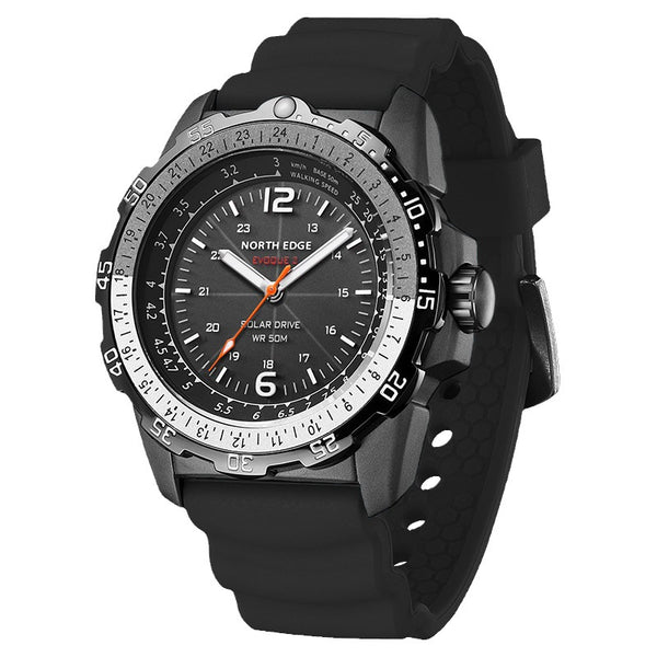 Reloj Deportivo Solar Resistente al Agua con Medidor de Velocidad y Luz Nocturna