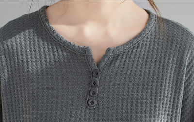 Blusa Suelta y Entallada Talla Grande Cuello Redondo Color Liso - Image 13