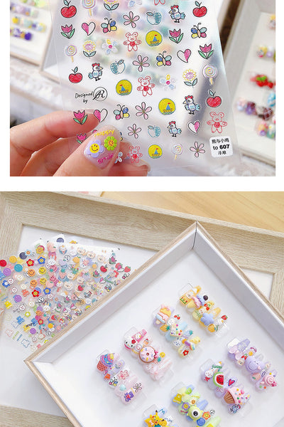 Stickers de Uñas 5D con Relieve Adhesivo - Diseño Simple y Adorable - Image 16