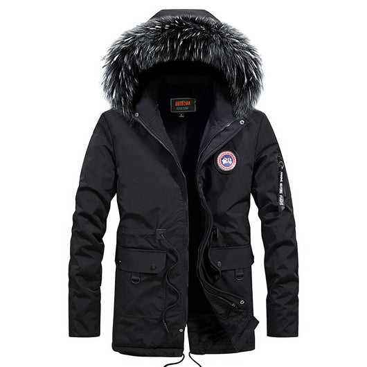 Abrigo de Invierno para Hombre con Cuello de Pelaje - Algodón Grueso y Cálido - Image 6