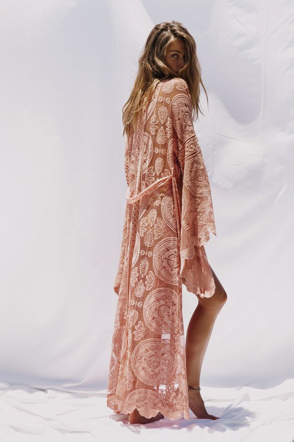 Cardigan Bohemio Largo de Encaje para Mujer - Talla Grande - Image 3