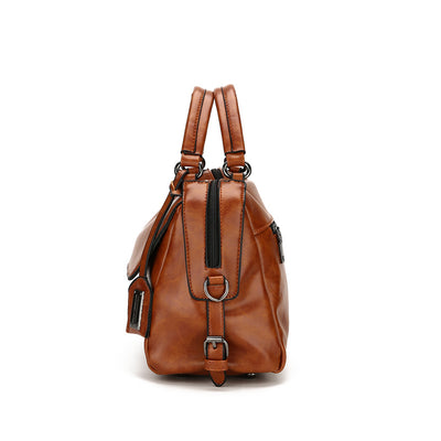 Bolso Boston de Cuero Encerado - Bolsa de Hombro Estilo Otoño - Image 3