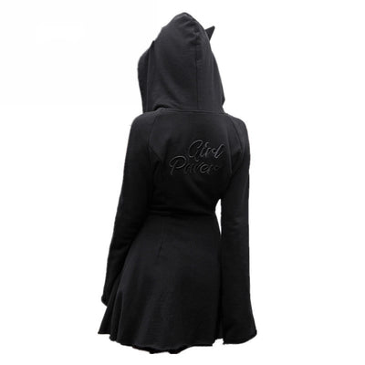 Sudadera Delgada con Capucha en Negro - Image 4