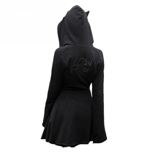 Sudadera Delgada con Capucha en Negro - Image 4