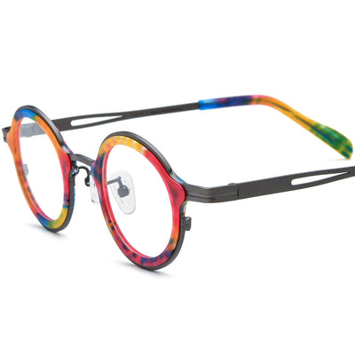 Armazón de Gafas Redondo en Titanio Ensamblado - Image 6