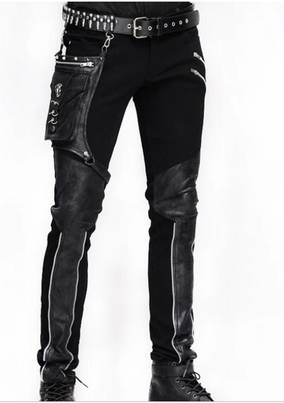Pantalón de Cuero Negro Slim Fit con Detalles de Costura y Cierre - Image 4