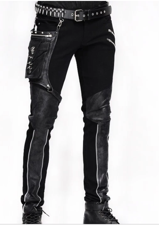 Pantalón de Cuero Negro Slim Fit con Detalles de Costura y Cierre - Image 4