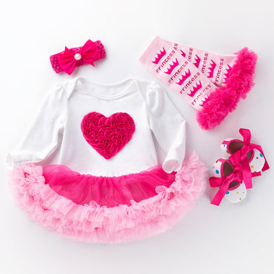 Conjunto de 4 Piezas Romper Princesa Rosa para Bebé Recién Nacido - Image 14